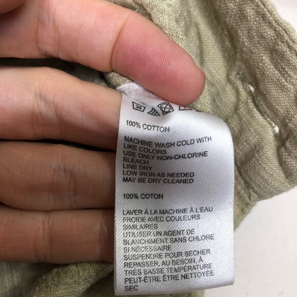 Urban Outfitters Pants Summer Cotton Slub Button Fly Straight Leg Pale Green 2 - Picture 5 of 8